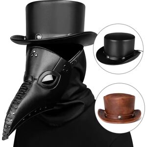 INF Chapeau Haut de Forme en Cuir PU - Style Vintage Marron - Publicité INF Chapeau Haut de Forme en Cuir PU - Style Vintage Marron - Publicité