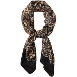 INF Élégant foulard carré en satin 90x90CM Le noir - Publicité INF Élégant foulard carré en satin 90x90CM Le noir - Publicité