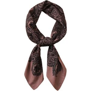 INF Élégant foulard carré en satin 90x90CM Marron - Publicité INF Élégant foulard carré en satin 90x90CM Marron - Publicité