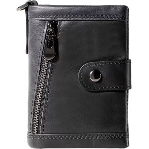 INF Portefeuille élégant en cuir véritable avec blocage RFID pour hommes et femmes Le noir - Publicité INF Portefeuille élégant en cuir véritable avec blocage RFID pour hommes et femmes Le noir - Publicité