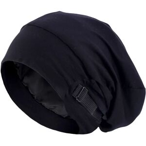 INF Bonnet de nuit doublé de satin avec boucle invisible réglable - Noir - Publicité INF Bonnet de nuit doublé de satin avec boucle invisible réglable - Noir - Publicité