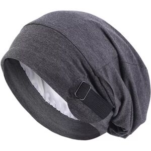 INF Bonnet de Nuit Doublé de Satin avec Boucle Invisible Réglable - Gris Foncé - Publicité INF Bonnet de Nuit Doublé de Satin avec Boucle Invisible Réglable - Gris Foncé - Publicité