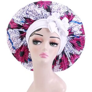 INF Bonnet de nuit en satin imprimé avec bandeau élastique réglable - Confort et protection pour vos cheveux Rose rouge - Publicité INF Bonnet de nuit en satin imprimé avec bandeau élastique réglable - Confort et protection pour vos cheveux Rose rouge - Publicité