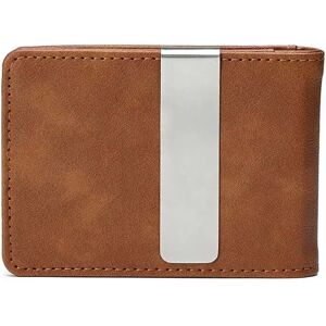INF Portefeuille porte-cartes en cuir Crazy Horse pour homme avec pince à billets en acier inoxydable Marron - Publicité INF Portefeuille porte-cartes en cuir Crazy Horse pour homme avec pince à billets en acier inoxydable Marron - Publicité