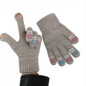 INF Gants d'hiver sans doigts tactiles en tricot - Mélange de coton, couleurs multiples Gris - Publicité INF Gants d'hiver sans doigts tactiles en tricot - Mélange de coton, couleurs multiples Gris - Publicité