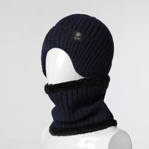 INF Ensemble Bonnet et Écharpe d'Hiver pour Hommes - Chaleur et Protection pour Personnes Âgées Bleu marine - Publicité INF Ensemble Bonnet et Écharpe d'Hiver pour Hommes - Chaleur et Protection pour Personnes Âgées Bleu marine - Publicité
