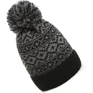 INF Élégant bonnet tricoté en acrylique avec pompon - Chapeau chaud pour l'hiver Le noir - Publicité INF Élégant bonnet tricoté en acrylique avec pompon - Chapeau chaud pour l'hiver Le noir - Publicité