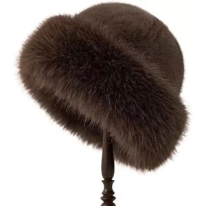 INF Chapeau cloche en fausse fourrure douce - Chapeau mongol chaud d'hiver avec protection des oreilles café - Publicité INF Chapeau cloche en fausse fourrure douce - Chapeau mongol chaud d'hiver avec protection des oreilles café - Publicité