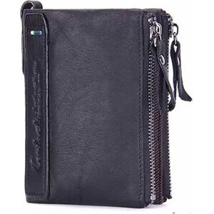 INF Portefeuille homme blocage RFID en cuir synthétique avec double porte-monnaie zippé Le noir - Publicité INF Portefeuille homme blocage RFID en cuir synthétique avec double porte-monnaie zippé Le noir - Publicité