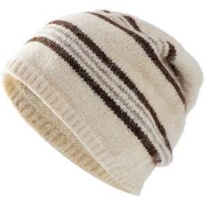 INF Bonnet Rayé en Laine - Chapeau Tricoté Chaud et Élégant Beige - Publicité INF Bonnet Rayé en Laine - Chapeau Tricoté Chaud et Élégant Beige - Publicité