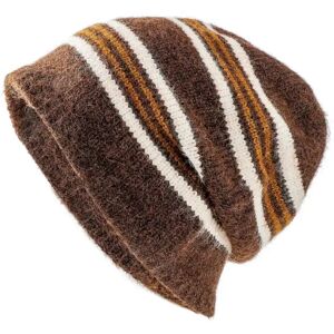 INF Bonnet Rayé en Laine - Chapeau Tricoté Chaud et Élégant café - Publicité INF Bonnet Rayé en Laine - Chapeau Tricoté Chaud et Élégant café - Publicité