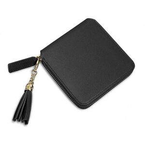 INF Portefeuille en PU avec fermeture éclair et pompon - Publicité INF Portefeuille en PU avec fermeture éclair et pompon - Publicité