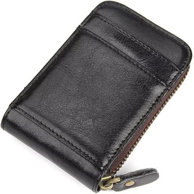 INF Porte-cartes avec protection RFID en cuir véritable Noir - Publicité INF Porte-cartes avec protection RFID en cuir véritable Noir - Publicité