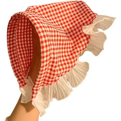 INF Bandeau foulard à carreaux Accessoire pour cheveux polyvalent Rouge - Publicité INF Bandeau foulard à carreaux Accessoire pour cheveux polyvalent Rouge - Publicité