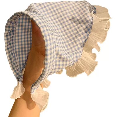 INF Bandeau foulard à carreaux Accessoire pour cheveux polyvalent Bleu - Publicité INF Bandeau foulard à carreaux Accessoire pour cheveux polyvalent Bleu - Publicité