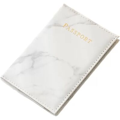 INF Étui pour passeport à motif marbré Gris - Publicité INF Étui pour passeport à motif marbré Gris - Publicité