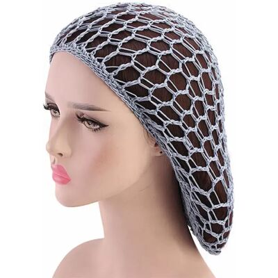 INF Filet à Cheveux Crocheté à la Main avec Nœud Papillon Rétro - Accessoire de Coiffure Élégant Gris - Publicité INF Filet à Cheveux Crocheté à la Main avec Nœud Papillon Rétro - Accessoire de Coiffure Élégant Gris - Publicité