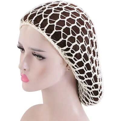 INF Filet à Cheveux Crocheté à la Main avec Nœud Papillon Rétro - Accessoire de Coiffure Élégant Blanc - Publicité INF Filet à Cheveux Crocheté à la Main avec Nœud Papillon Rétro - Accessoire de Coiffure Élégant Blanc - Publicité