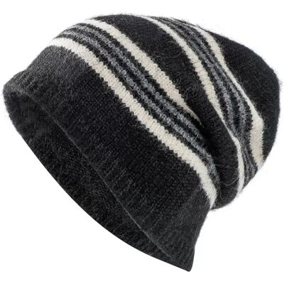 INF Bonnet Rayé en Laine - Chapeau Tricoté Chaud et Élégant Le noir - Publicité INF Bonnet Rayé en Laine - Chapeau Tricoté Chaud et Élégant Le noir - Publicité