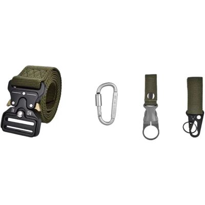 INF Ensemble ceinture tactique Cobra - Boucle en alliage d'aluminium à libération rapide avec sangle en nylon réglable sans Vert foncé - Publicité INF Ensemble ceinture tactique Cobra - Boucle en alliage d'aluminium à libération rapide avec sangle en nylon réglable sans Vert foncé - Publicité