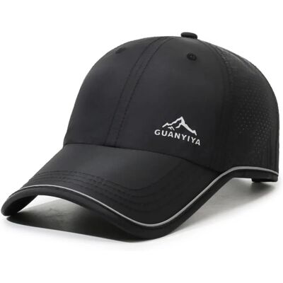INF Casquette de baseball polyester à séchage rapide – Protection UV, bande absorbante, visière relevée, réglable 56-60cm Le noir - Publicité INF Casquette de baseball polyester à séchage rapide – Protection UV, bande absorbante, visière relevée, réglable 56-60cm Le noir - Publicité