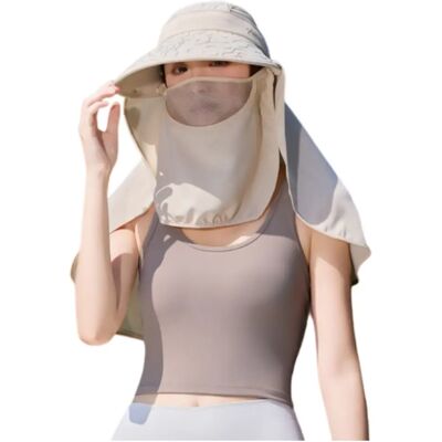 INF Chapeau d'été femme à large bord avec couvre-cou intégré, Polyester-coton, plusieurs couleurs Beige - Publicité INF Chapeau d'été femme à large bord avec couvre-cou intégré, Polyester-coton, plusieurs couleurs Beige - Publicité