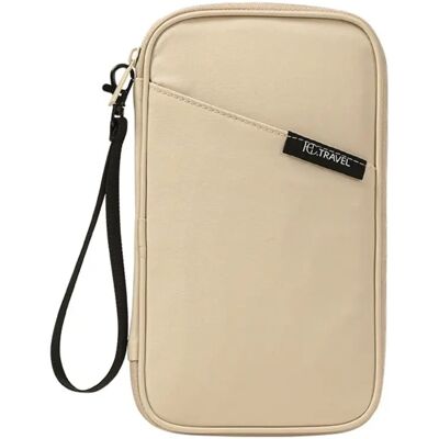 INF Pochette documents de voyage – Porte-passeport en polyester avec poche porte-billet, organiseur de cartes et sangle poignet Beige - Publicité INF Pochette documents de voyage – Porte-passeport en polyester avec poche porte-billet, organiseur de cartes et sangle poignet Beige - Publicité