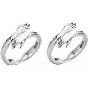 INF Bague aux mains serrées Couleur argent Paquet de 2 - Publicité INF Bague aux mains serrées Couleur argent Paquet de 2 - Publicité