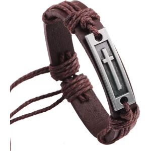 INF Bracelet en cuir véritable pour homme, bracelet réglable avec fermoir en alliage - Publicité INF Bracelet en cuir véritable pour homme, bracelet réglable avec fermoir en alliage - Publicité