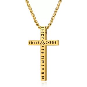 INF Collier Croix avec Pendentif Rune Viking Or - Publicité INF Collier Croix avec Pendentif Rune Viking Or - Publicité