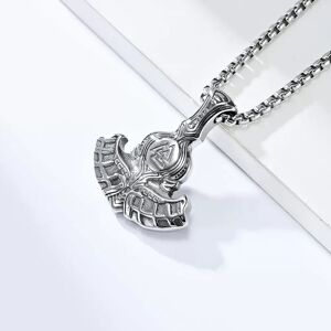 INF Collier Hache Viking pour Homme - Pendentif en Acier Inoxydable avec Design Mythologie Nordique Argent - Publicité INF Collier Hache Viking pour Homme - Pendentif en Acier Inoxydable avec Design Mythologie Nordique Argent - Publicité