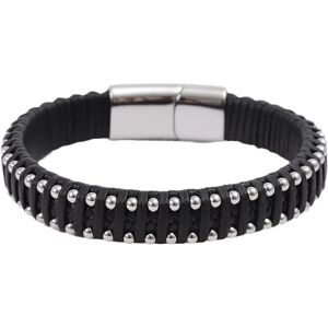 INF Bracelet élégant en microfibre tressée pour hommes Argent - Publicité INF Bracelet élégant en microfibre tressée pour hommes Argent - Publicité