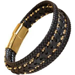 INF Élégant bracelet tressé noir et or pour hommes - Fait à la main - Publicité INF Élégant bracelet tressé noir et or pour hommes - Fait à la main - Publicité
