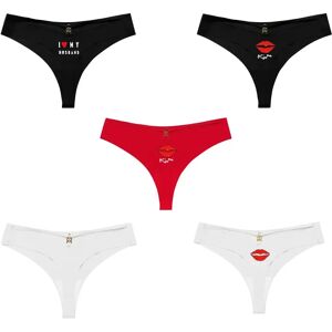 INF Ensemble de 5 Strings Femme Taille Basse - Cœur, Baiser, Blanc et Rouge XL - Publicité INF Ensemble de 5 Strings Femme Taille Basse - Cœur, Baiser, Blanc et Rouge XL - Publicité