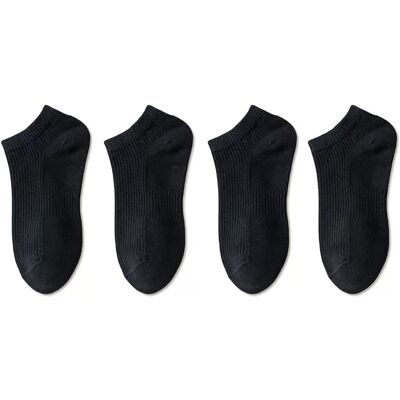 INF Lot de 4 paires de chaussettes invisibles en coton Le noir - Publicité INF Lot de 4 paires de chaussettes invisibles en coton Le noir - Publicité