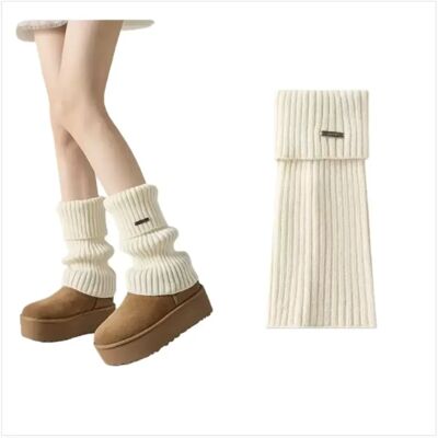 INF Chaussettes Montantes Femme avec Étiquette Métallique - Thermiques et Épaisses pour l'Hiver Beige - Publicité INF Chaussettes Montantes Femme avec Étiquette Métallique - Thermiques et Épaisses pour l'Hiver Beige - Publicité