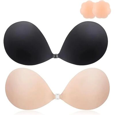 INF Ensemble soutien-gorge push-up adhésif avec couvre-tétons - adhésif puissant, sans bretelles ni dos, fin, réutilisable et - Publicité INF Ensemble soutien-gorge push-up adhésif avec couvre-tétons - adhésif puissant, sans bretelles ni dos, fin, réutilisable et - Publicité