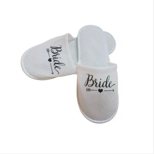 INF Pantoufles Blanches 'Bride' pour Fête de Pyjama de Mariage - Confort et Élégance Le noir - Publicité INF Pantoufles Blanches 'Bride' pour Fête de Pyjama de Mariage - Confort et Élégance Le noir - Publicité