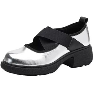 INF Chaussures Mary Jane à Talon Bloc Rétro : Confort, Style et Polyvalence Argent 37 - Publicité INF Chaussures Mary Jane à Talon Bloc Rétro : Confort, Style et Polyvalence Argent 37 - Publicité