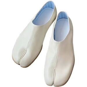 INF Chaussures à Bout Fendu Confortables - Chaussures Plates en PU et Microfibre pour un Look Décontracté Blanc 40 - Publicité INF Chaussures à Bout Fendu Confortables - Chaussures Plates en PU et Microfibre pour un Look Décontracté Blanc 40 - Publicité