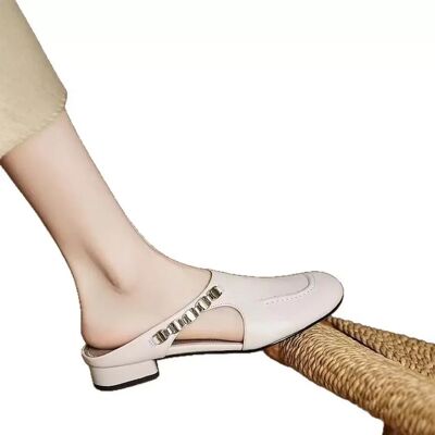 INF Mules Femme Style Rétro Français en PVC Compatible Avec Été, Semelle Souple, Talon Bas, Design Ouvert à l'Arrière, Couleur 38-39 - Publicité INF Mules Femme Style Rétro Français en PVC Compatible Avec Été, Semelle Souple, Talon Bas, Design Ouvert à l'Arrière, Couleur 38-39 - Publicité