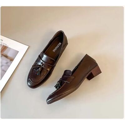 INF Mocassins à Enfiler à Talons Carrés pour Femmes : Chaussures Classiques Élégantes et Confortables Marron 37 - Publicité INF Mocassins à Enfiler à Talons Carrés pour Femmes : Chaussures Classiques Élégantes et Confortables Marron 37 - Publicité