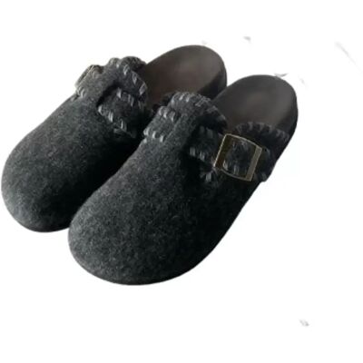 INF Pantoufles moelleuses gris foncé compatibles avec Birkenstock, sabots chauds en laine avec sangle croisée réglable 35 - Publicité INF Pantoufles moelleuses gris foncé compatibles avec Birkenstock, sabots chauds en laine avec sangle croisée réglable 35 - Publicité