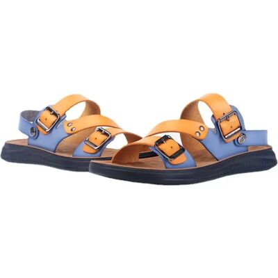 INF Sandales de plage tendance pour hommes - Conception aérée et confortable à bout ouvert Bleu + Orange 44 - Publicité INF Sandales de plage tendance pour hommes - Conception aérée et confortable à bout ouvert Bleu + Orange 44 - Publicité