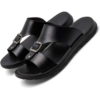 INF Sandales Homme En Cuir PU À Enfiler, Chaussures De Plage Respirantes, Plusieurs Couleurs Disponibles Le noir 47 - Publicité INF Sandales Homme En Cuir PU À Enfiler, Chaussures De Plage Respirantes, Plusieurs Couleurs Disponibles Le noir 47 - Publicité