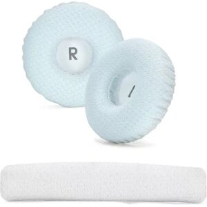 INF Coussinets d'oreille et bandeau de remplacement compatibles avec JBL JR300, T450BT, T500BT, Tune600 - Style filet de Blanc