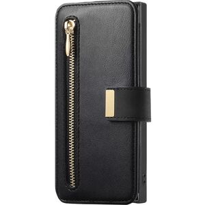 INF Étui portefeuille zippé 2-en-1 magnétique détachable compatible avec Samsung Galaxy A54 - Noir Samsung Galaxy A54
