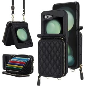 INF Étui de Téléphone Pliant avec Porte-Carte Noir pour Samsung Galaxy Z Flip 5