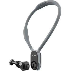 INF TELESIN compatible avec GoPro Hero 13 et Action5 - Monture MagSafe tour de cou POV pour téléphone en silicone et métal, Gris
