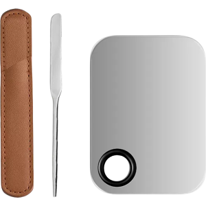 INF Ensemble de palettes de maquillage en acier inoxydable - Hygiénique, portable, inclut spatule - Publicité INF Ensemble de palettes de maquillage en acier inoxydable - Hygiénique, portable, inclut spatule - Publicité